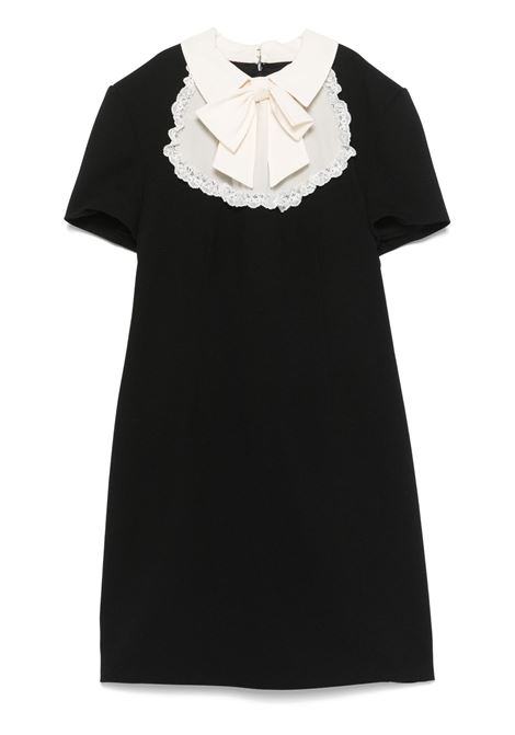 Black jabot-collar crepe mini dress Alessandra rich - women ALESSANDRA RICH | FABX4005F23350900